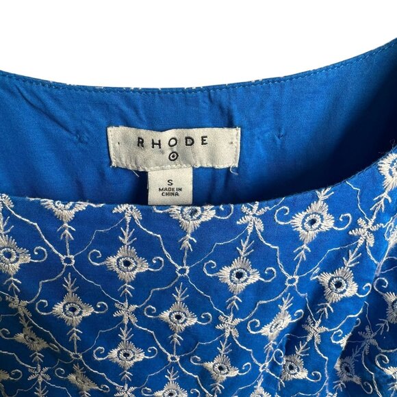 Elegant Blue Geometric Mini Dress - Picture 3 of 6